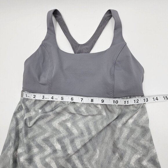 Lululemon Venus Blazer Fossil Chevron Gray White Tank Top Womens Athletic Size 6 - Picture 5 of 7
